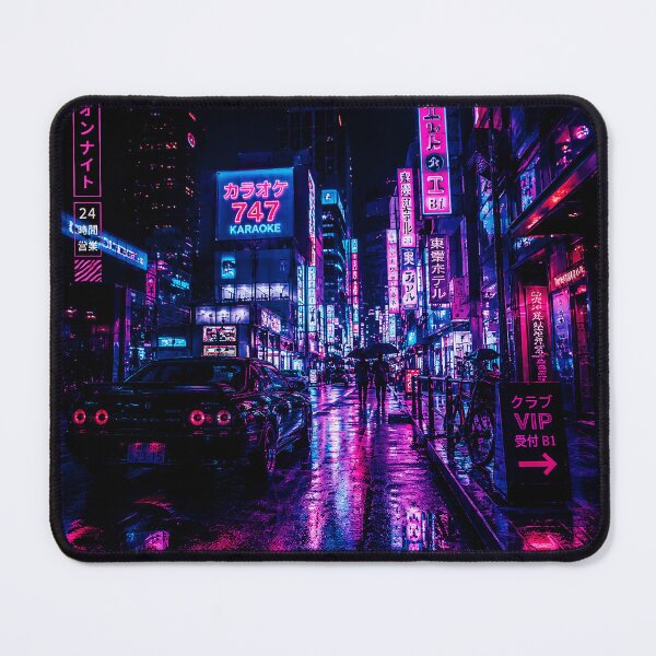 Item preview, Neon Nights Rainy Tokyo Style Street Cityscape Poster designed and sold by ferminhays.