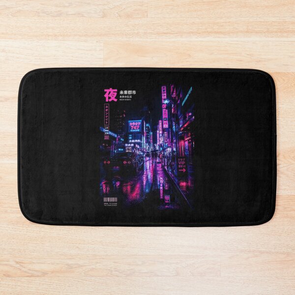 Item preview, Neon Nights Rainy Tokyo Style Street Cityscape Poster designed and sold by ferminhays.