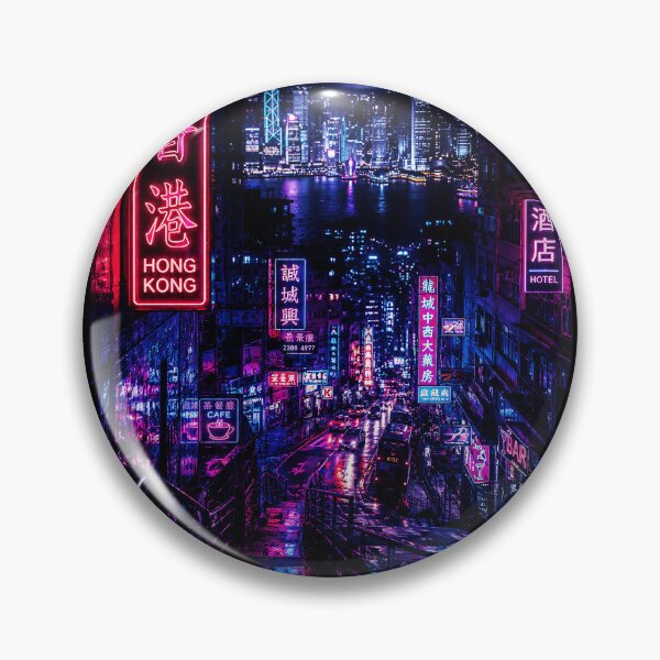 Item preview, Neon Hong Kong Night Street Cyberpunk City Lights designed and sold by ferminhays.