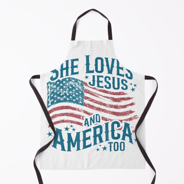 Item preview, She Loves Jesus and America Too USA Flag 4th of July T-Shirt designed and sold by gidget-gadget.