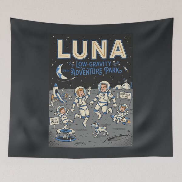 Item preview, Moon Retro NASA Travel Poster Low Gravity Park designed and sold by RetroRewind Studio.