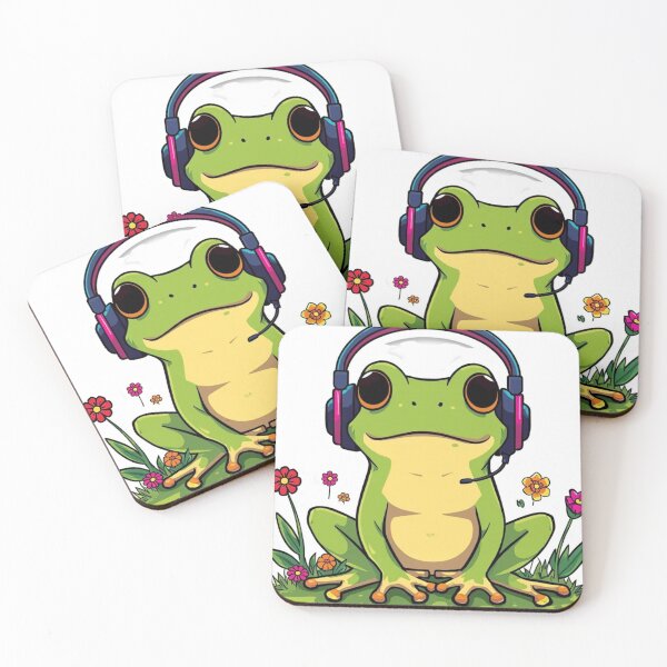 Item preview, Cute Gamer Frog with Headphones designed and sold by redblink store.