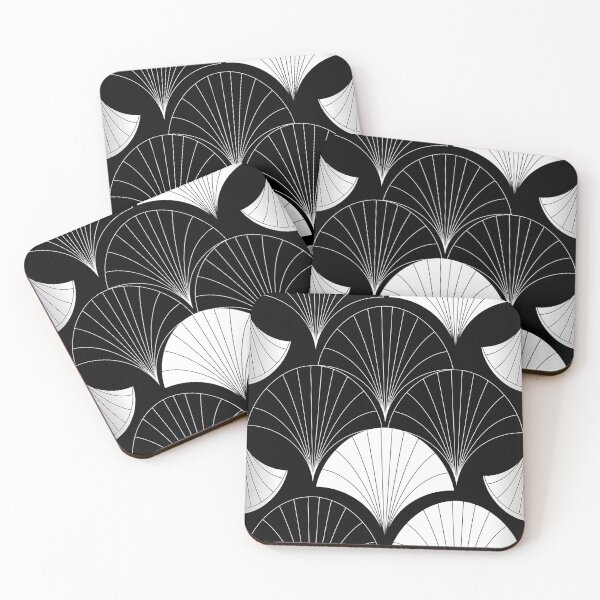Item preview, Asian Art Deco Black And White Fan Pattern  designed and sold by DEC02.