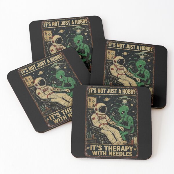 Item preview, Alien Tattoo Artist and Astronaut Retro Sci Fi Humor designed and sold by eliramaison.