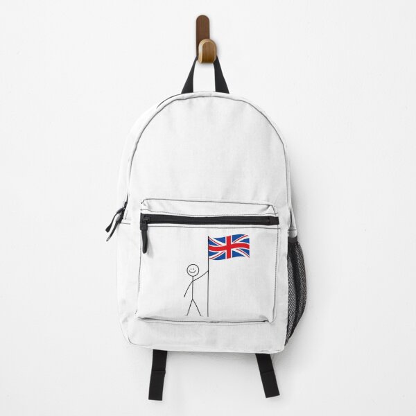 Item preview, Stick Figure Holding British Flag designed and sold by ScribbleHaus.