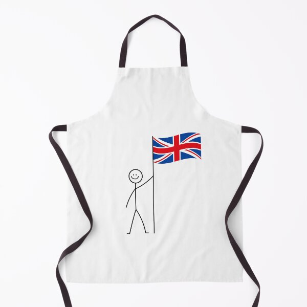 Item preview, Stick Figure Holding British Flag designed and sold by ScribbleHaus.