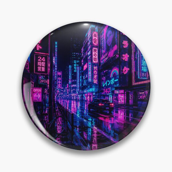 Item preview, Neon Rain Street Tokyo Style Night City designed and sold by ferminhays.