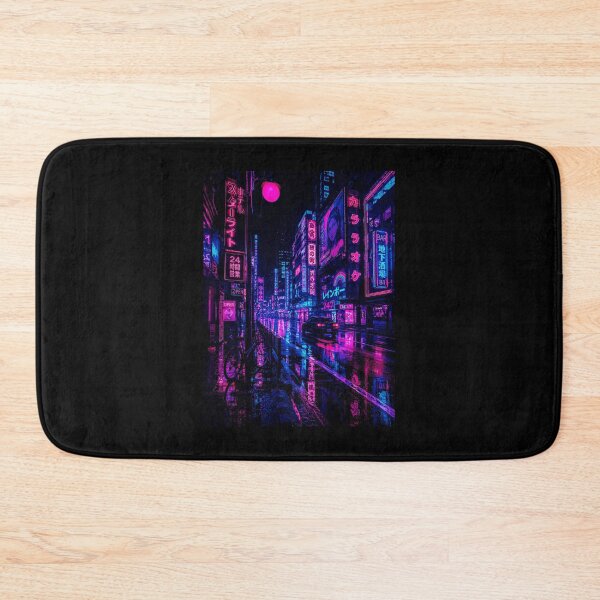 Item preview, Neon Rain Street Tokyo Style Night City designed and sold by ferminhays.