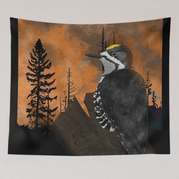 Item preview, The Tower - Black-Backed Woodpecker designed and sold by JustCritters.