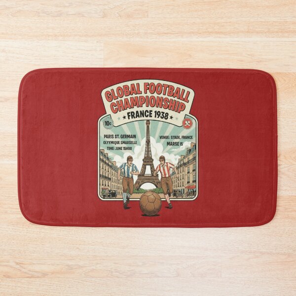 Item preview, Global Football Championship France 1938 Vintage Soccer Poster designed and sold by ObsidianUruk.