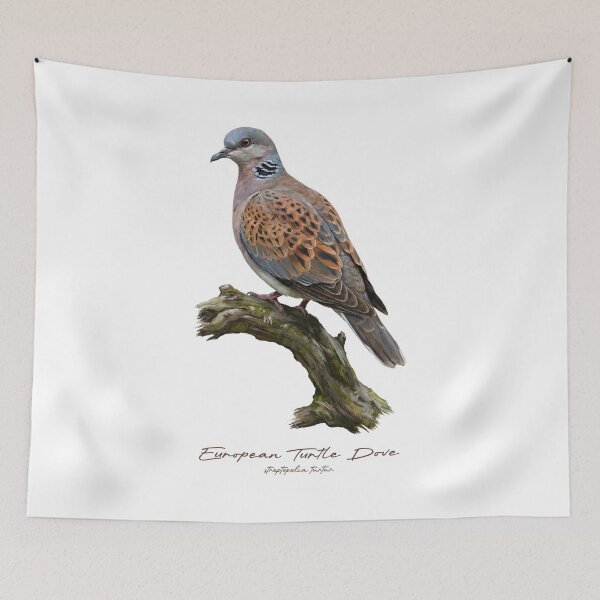 Item preview, European Turtle Dove on Mossy Tree designed and sold by Takeda-art.