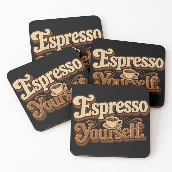 Item preview, Espresso Yourself. | Funny Coffee Retro Typography Design designed and sold by Irene Catchmind.