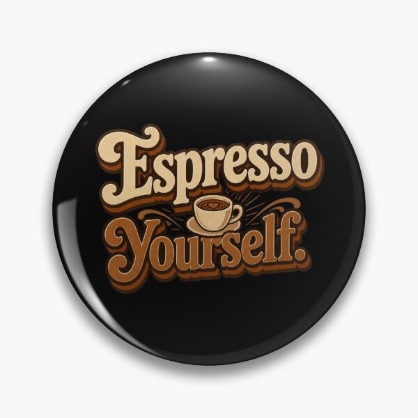 Item preview, Espresso Yourself. | Funny Coffee Retro Typography Design designed and sold by Irene Catchmind.