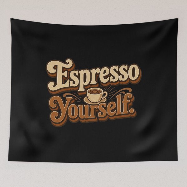Item preview, Espresso Yourself. | Funny Coffee Retro Typography Design designed and sold by Irene Catchmind.