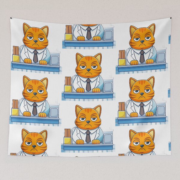 Item preview, grumpy cat at office desk monday mood designed and sold by Senglaopattern.