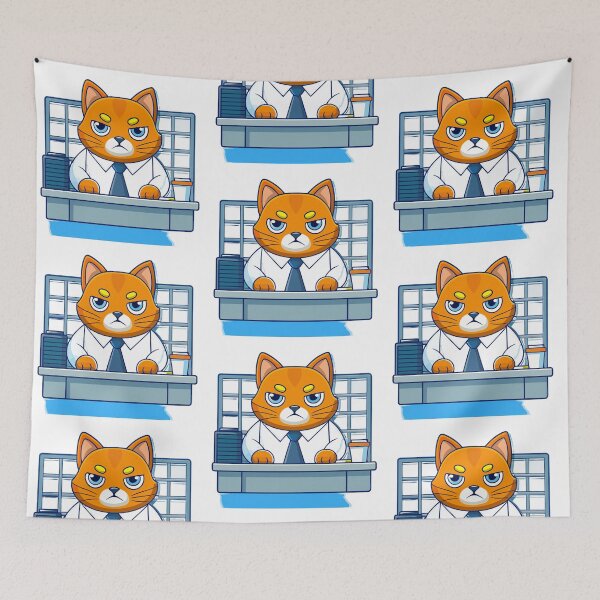 Item preview, grumpy cat at office desk monday mood designed and sold by Senglaopattern.