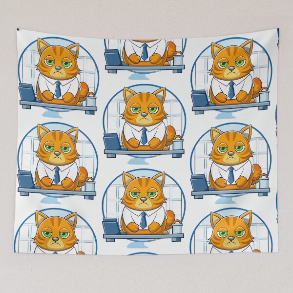 Item preview, grumpy cat at office desk monday mood designed and sold by Senglaopattern.