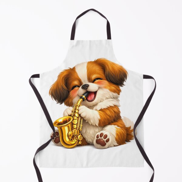 Item preview, Cute Japanese Chin Dog Playing Saxophone designed and sold by miraldymelody.
