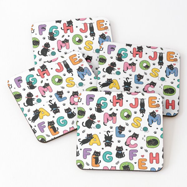 Item preview, Cute Cats Hanging From Letters Pattern | Playful Alphabet Design designed and sold by Rovano.