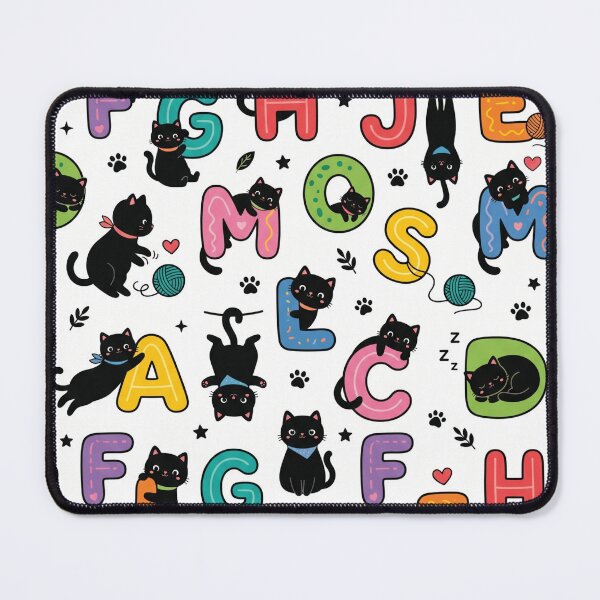 Item preview, Cute Cats Hanging From Letters Pattern | Playful Alphabet Design designed and sold by Rovano.