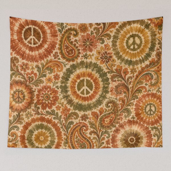 Item preview, Earth Tone Peace Sign Tie Dye Bohemian Hippie designed and sold by PinUpPizzazz.