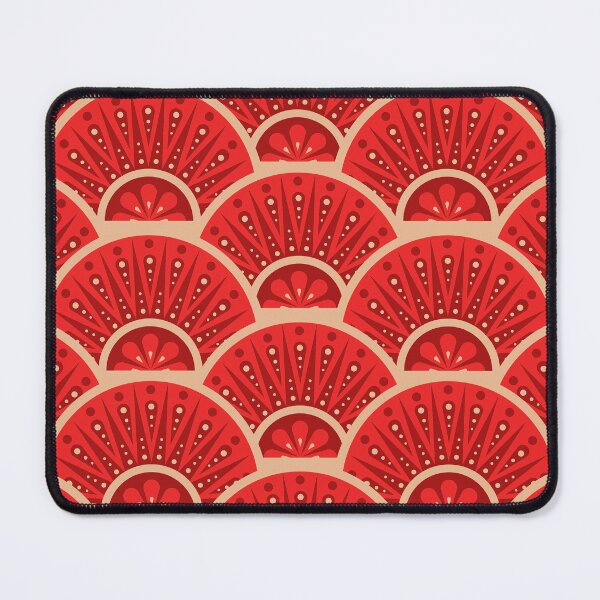 Item preview, Asian Art Deco Elegantly Sophisticated Red Fan Pattern designed and sold by DEC02.