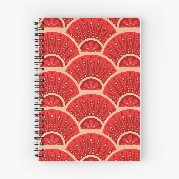 Item preview, Asian Art Deco Elegantly Sophisticated Red Fan Pattern designed and sold by DEC02.