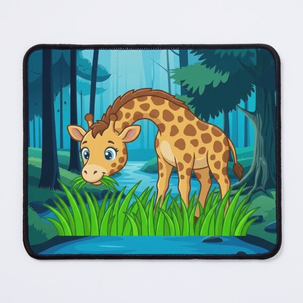 Item preview, Giraffe Eating Grass Cute Illustration | Kawaii Wildlife Animal Design designed and sold by morning sun.