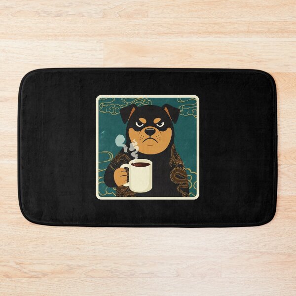 Item preview, Grumpy Coffee Dog Illustration with Vintage Ornamental Streetwear Style designed and sold by JordynLadukeg65.