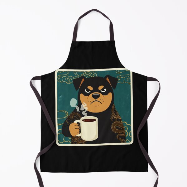 Item preview, Grumpy Coffee Dog Illustration with Vintage Ornamental Streetwear Style designed and sold by JordynLadukeg65.