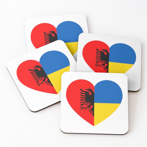 Item preview, Albania Ukraine | 2 Nations 1 Heart designed and sold by sublimesun.