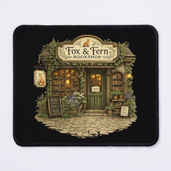Item preview, Fox & Fern Bookshop | Cozy Cottagecore Bookstore | Whimsical Woodland Reader Design designed and sold by MrDev.