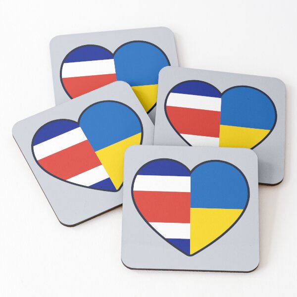 Item preview, Costa Rica Ukraine | 2 Nations 1 Heart designed and sold by sublimesun.