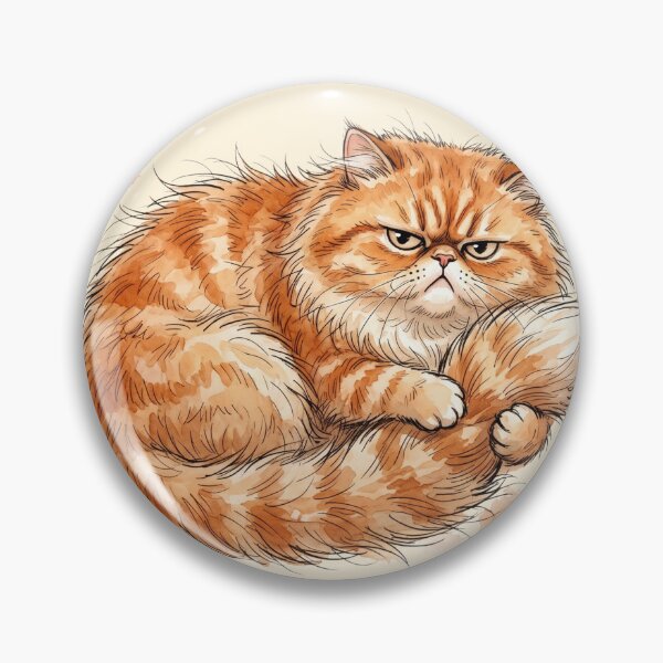 Item preview, Cute Angry Fluffy Ginger Cat Grumpy Moody Art designed and sold by BreezifyDesignStudio.
