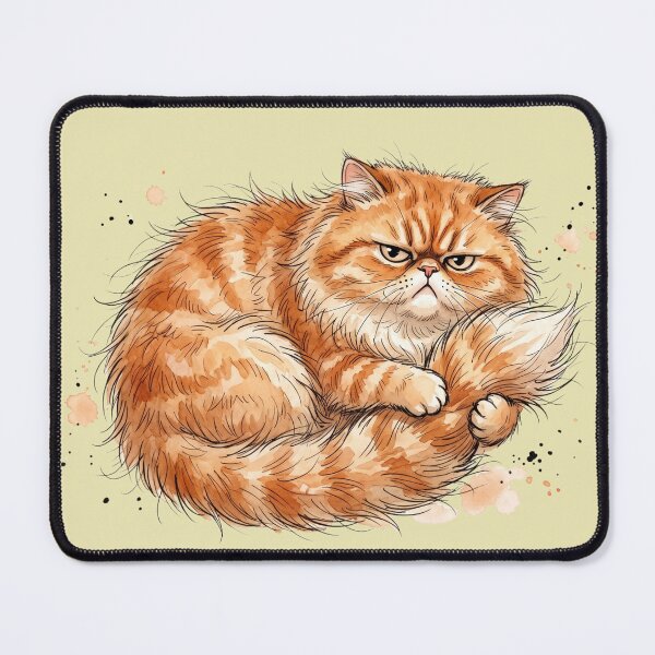 Item preview, Cute Angry Fluffy Ginger Cat Grumpy Moody Art designed and sold by BreezifyDesignStudio.