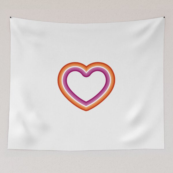 Item preview, Lesbian Flag Heart Shaped designed and sold by LGBTQ+ Owned and Illustrated Merch to Feed Your Gay Soul.