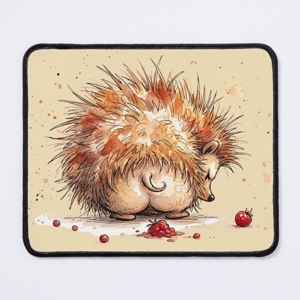 Item preview, Cute Grumpy Hedgehog Turning Back Funny Moody Art designed and sold by BreezifyDesignStudio.