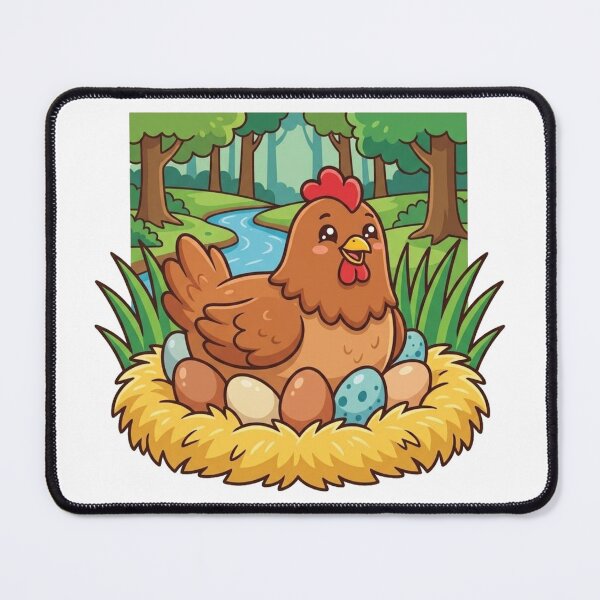 Item preview, Chicken Laying Eggs Cute Illustration | Kawaii Farm Chicken Design designed and sold by morning sun.