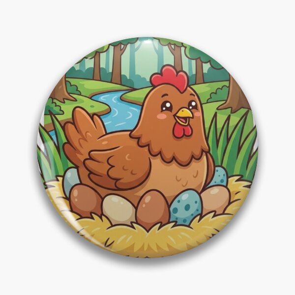 Item preview, Chicken Laying Eggs Cute Illustration | Kawaii Farm Chicken Design designed and sold by morning sun.