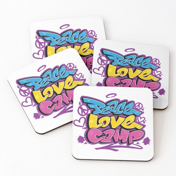 Item preview, PEACE LOVE CAMP HAND LETTERED GRAFFITI designed and sold by KUSTOM CAMP CREATIVES.