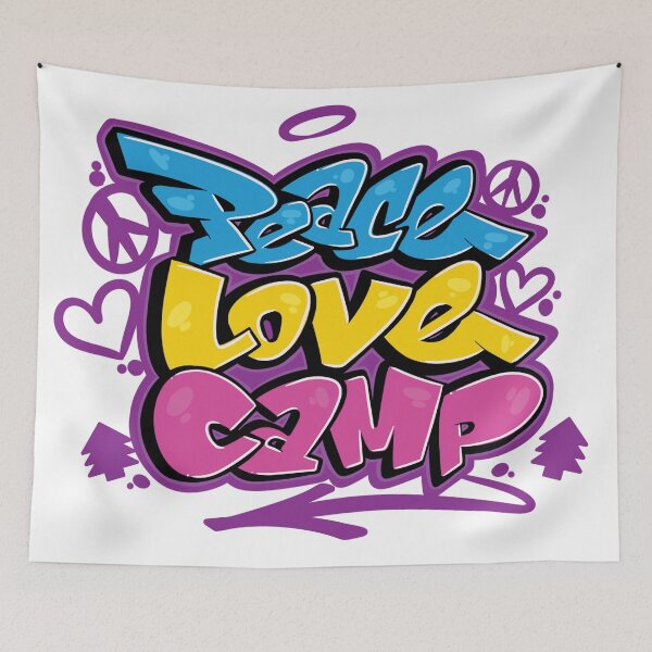 Item preview, PEACE LOVE CAMP HAND LETTERED GRAFFITI designed and sold by KUSTOM CAMP CREATIVES.