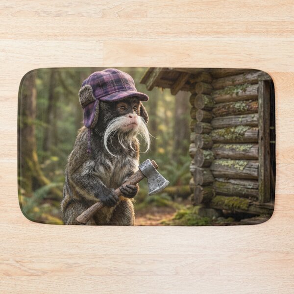 Item preview, Emperor Tamarin Monkey Lumberjack Tames the Wilderness designed and sold by Tridentulus.