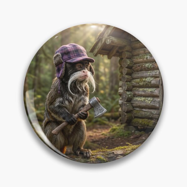Item preview, Emperor Tamarin Monkey Lumberjack Tames the Wilderness designed and sold by Tridentulus.