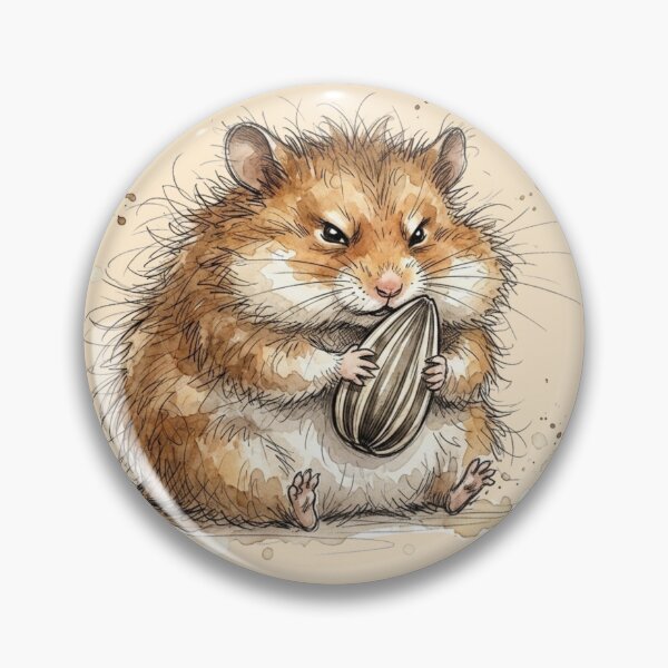 Item preview, Cute Angry Hamster Glaring with Sunflower Seed Art designed and sold by BreezifyDesignStudio.