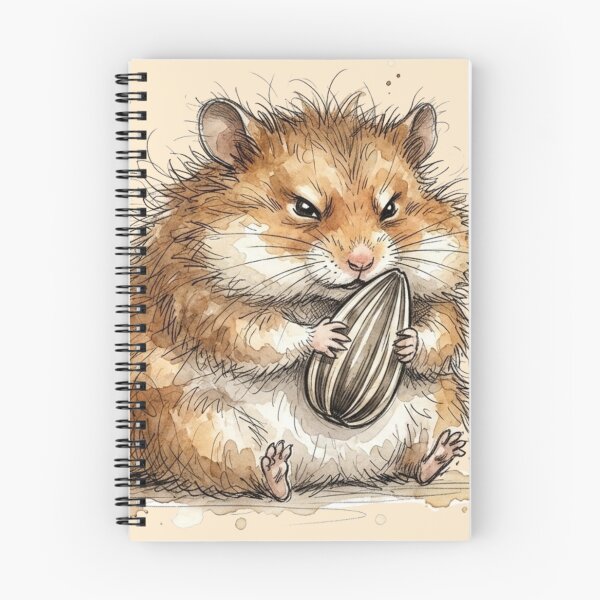 Item preview, Cute Angry Hamster Glaring with Sunflower Seed Art designed and sold by BreezifyDesignStudio.
