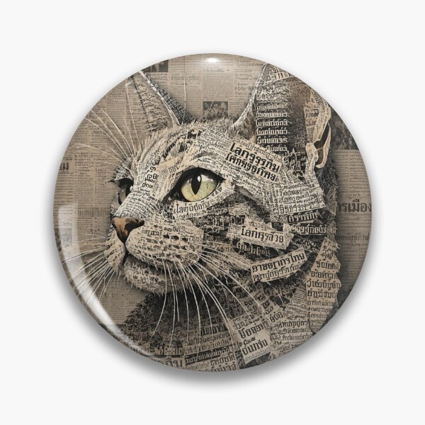 Item preview, Newspaper Cat Portrait Collage designed and sold by PlengPoomofArts.