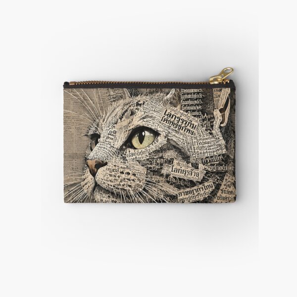 Item preview, Newspaper Cat Portrait Collage designed and sold by PlengPoomofArts.