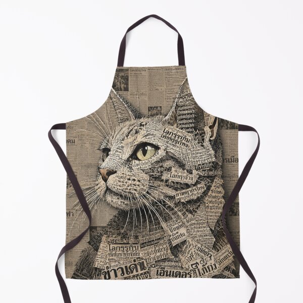 Item preview, Newspaper Cat Portrait Collage designed and sold by PlengPoomofArts.