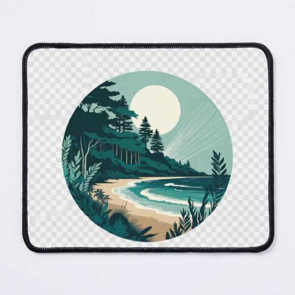 Item preview, Moonlit Tropical Beach Landscape | Coastal Nature Illustration designed and sold by GalleryPeak.