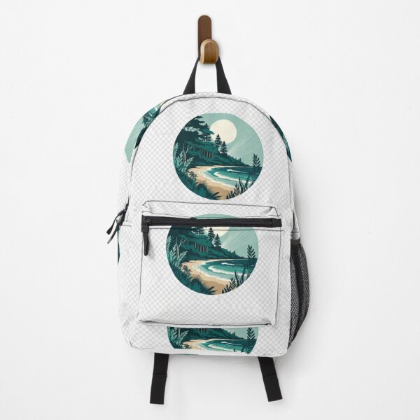 Item preview, Moonlit Tropical Beach Landscape | Coastal Nature Illustration designed and sold by GalleryPeak.